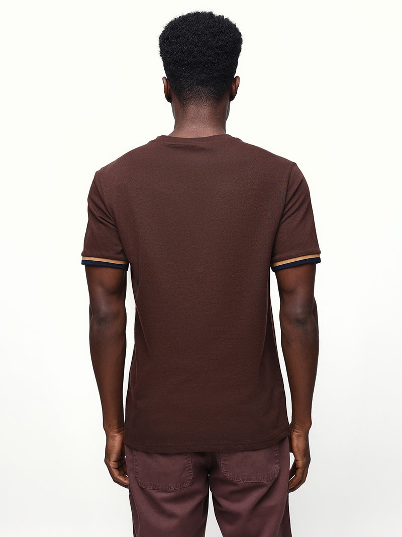 Men's Solid Round Neck Half Sleeves Relaxed Fit T-shirt