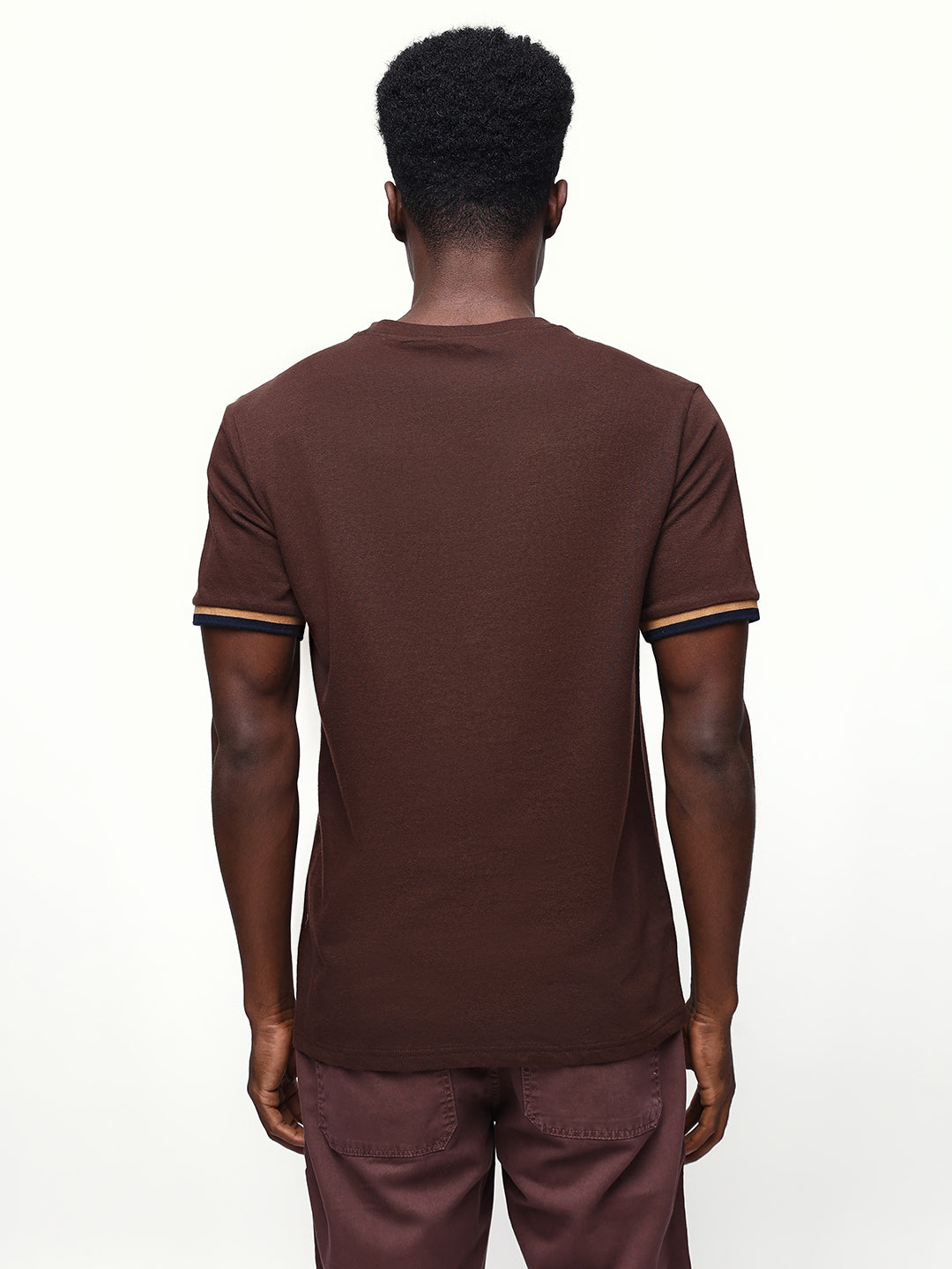 Men's Solid Round Neck Half Sleeves Relaxed Fit T-shirt