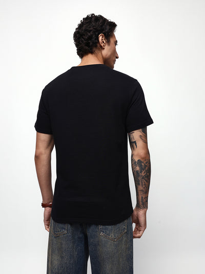Men's Printed Round Neck Half Sleeves Relaxed Fit T-shirt