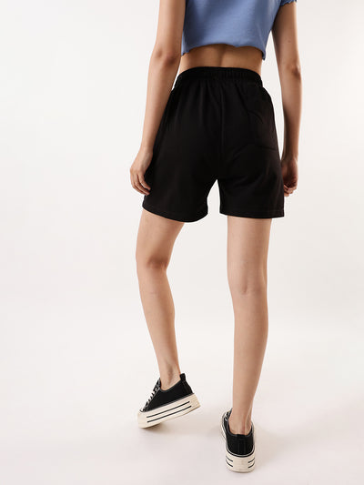 DL Woman Solid Relaxed Fit Athleisure Shorts