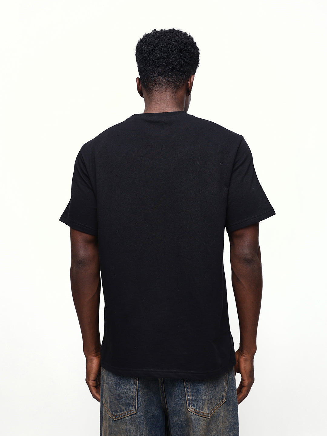 Men's Printed Round Neck Half Sleeves Relaxed Fit T-shirt