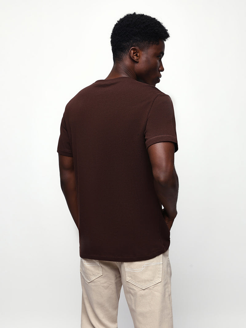 Men's Solid Round Neck Half Sleeves Relaxed Fit T-shirt