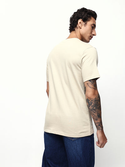 Men's Printed Round Neck Half Sleeves Relaxed Fit T-shirt