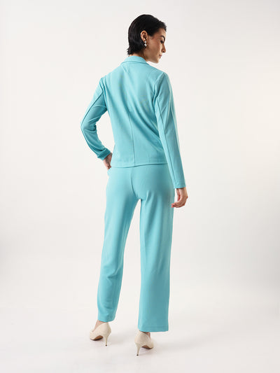 DL Woman Solid Blazer and Trousers Co-ords Set