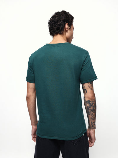 Men's Solid Round Neck Half Sleeves Relaxed Fit T-shirt