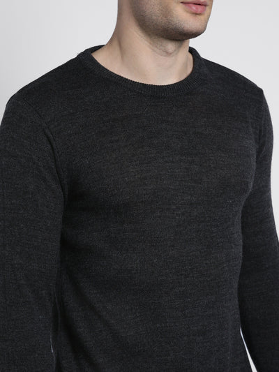 Dennis Lingo Men's Anthra Mel Colorblock  Full Sleeves Pullover Sweater