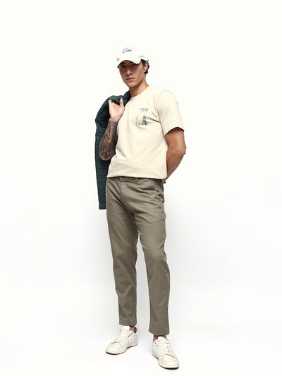 Men's Printed Round Neck Half Sleeves Relaxed Fit T-shirt