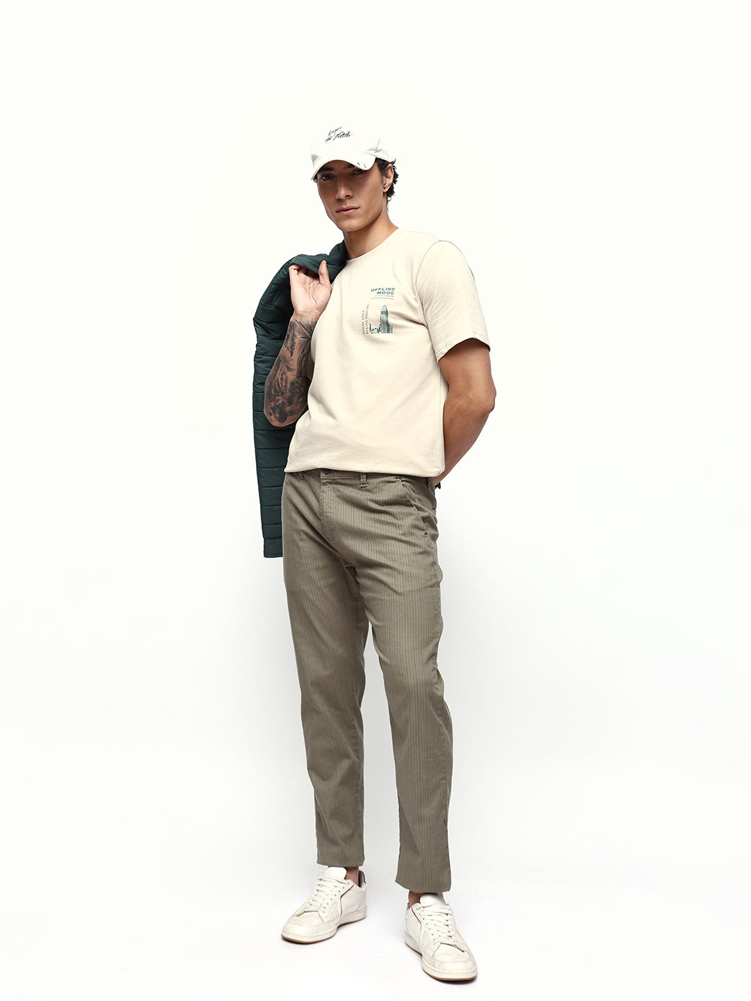 Men's Printed Round Neck Half Sleeves Relaxed Fit T-shirt