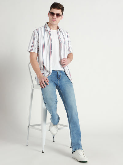 Men's Bootcut light fade Mid Blue Stretchable Jeans