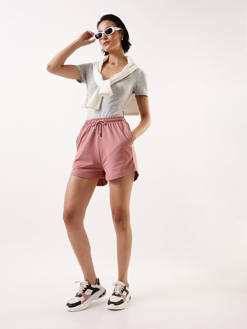 DL Woman Solid Relaxed Fit Lounge Shorts