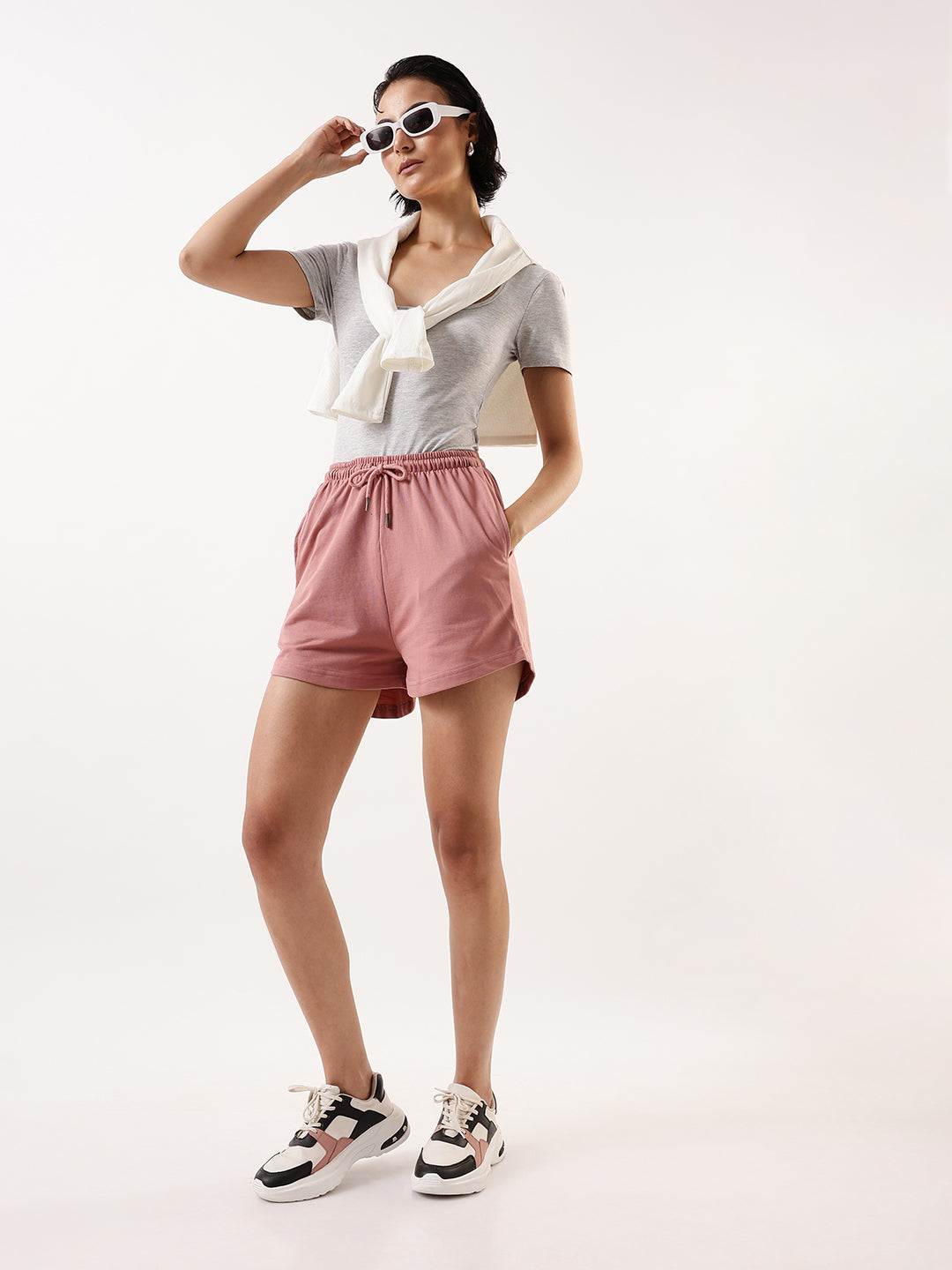 DL Woman Solid Relaxed Fit Lounge Shorts