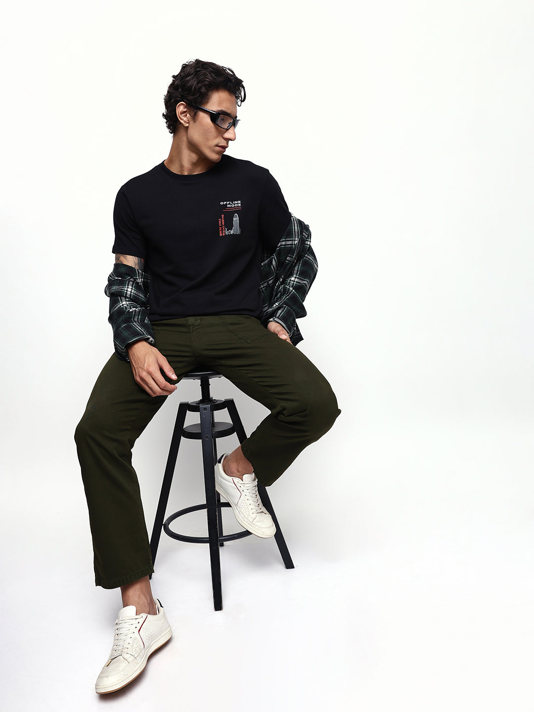 Men's Printed Round Neck Half Sleeves Relaxed Fit T-shirt