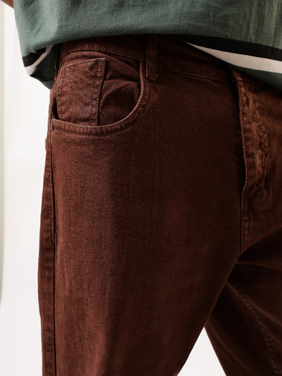 Men's Solid Relaxed Fit Mid-Rise Stretchable Jeans