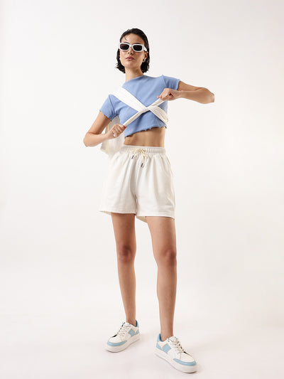 DL Woman Solid Relaxed Fit Athleisure Shorts