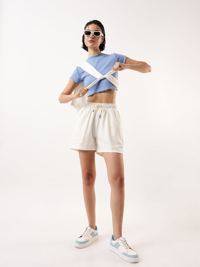 DL Woman Solid Relaxed Fit Athleisure Shorts