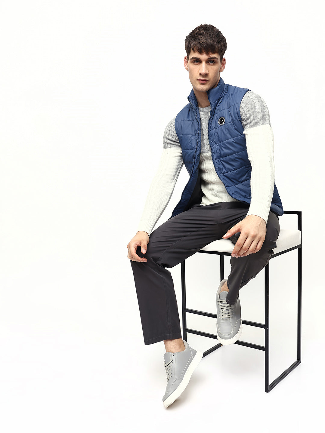 Mens Sleeveless Jacket - Lightweight Casual Winterwear  (Bright Navy)