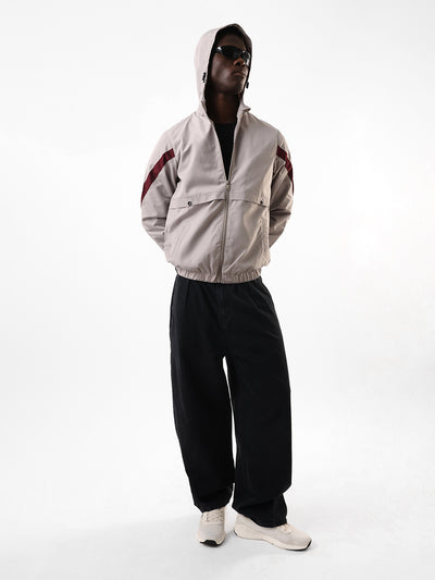 Men's Solid Hooded Full Sleeves Lightweight Open-Front Jacket