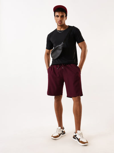 Men's Solid Relaxed Fit Athleisure Shorts