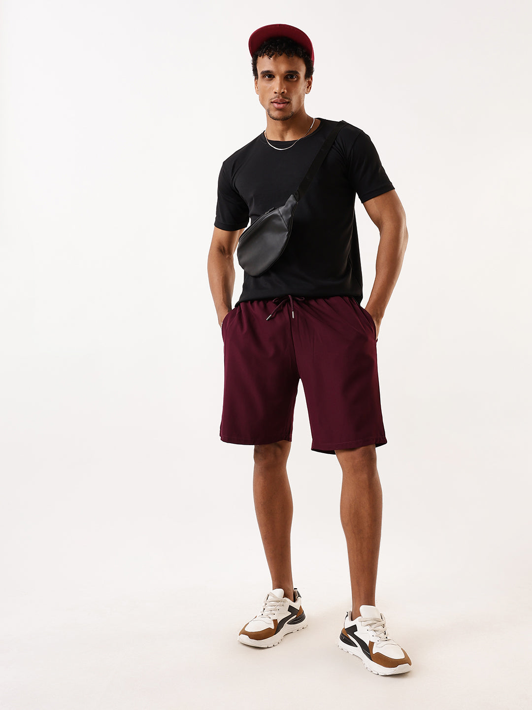 Men's Solid Relaxed Fit Athleisure Shorts