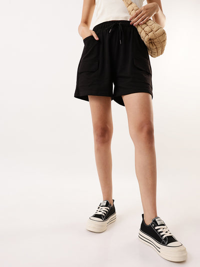 DL Woman Solid Relaxed Fit Lounge Shorts