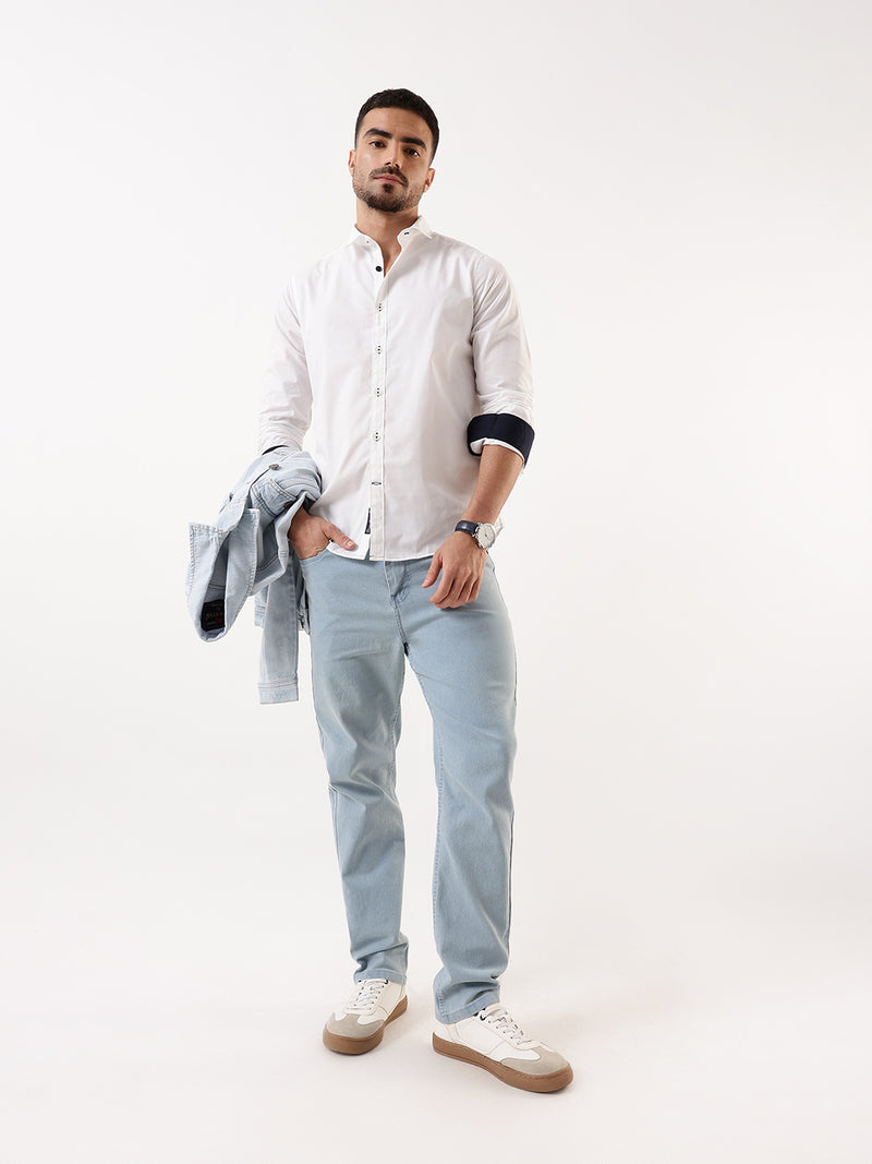 Men's Straight Fit Mid-Rise Stretchable Jeans