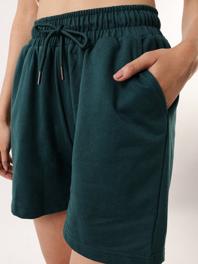 DL Woman Solid Relaxed Fit Athleisure Shorts