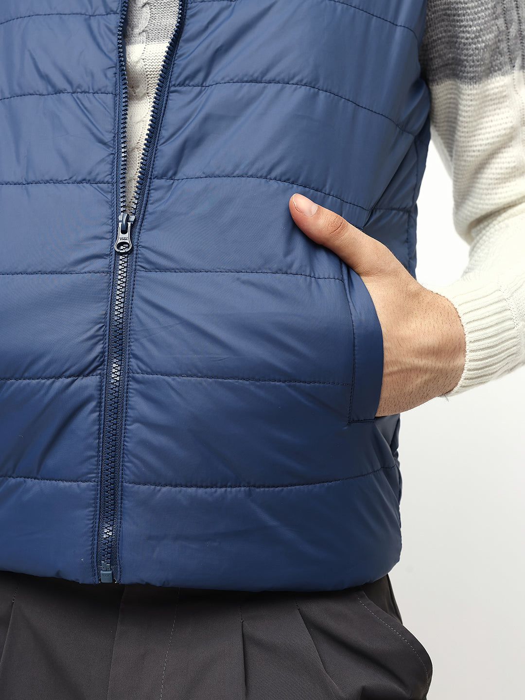 Mens Sleeveless Jacket - Lightweight Casual Winterwear  (Bright Navy)