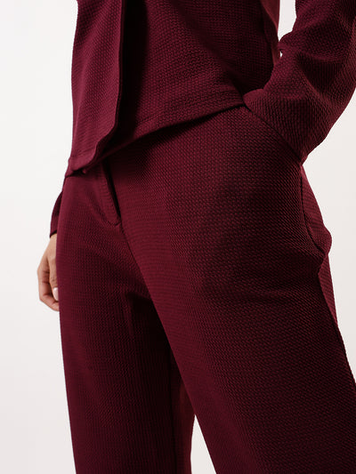 DL Woman Solid Blazer and Trousers Co-ords Set