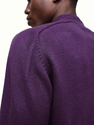 Men's Cable Knit Solid Mock Collar Pullover Sweater