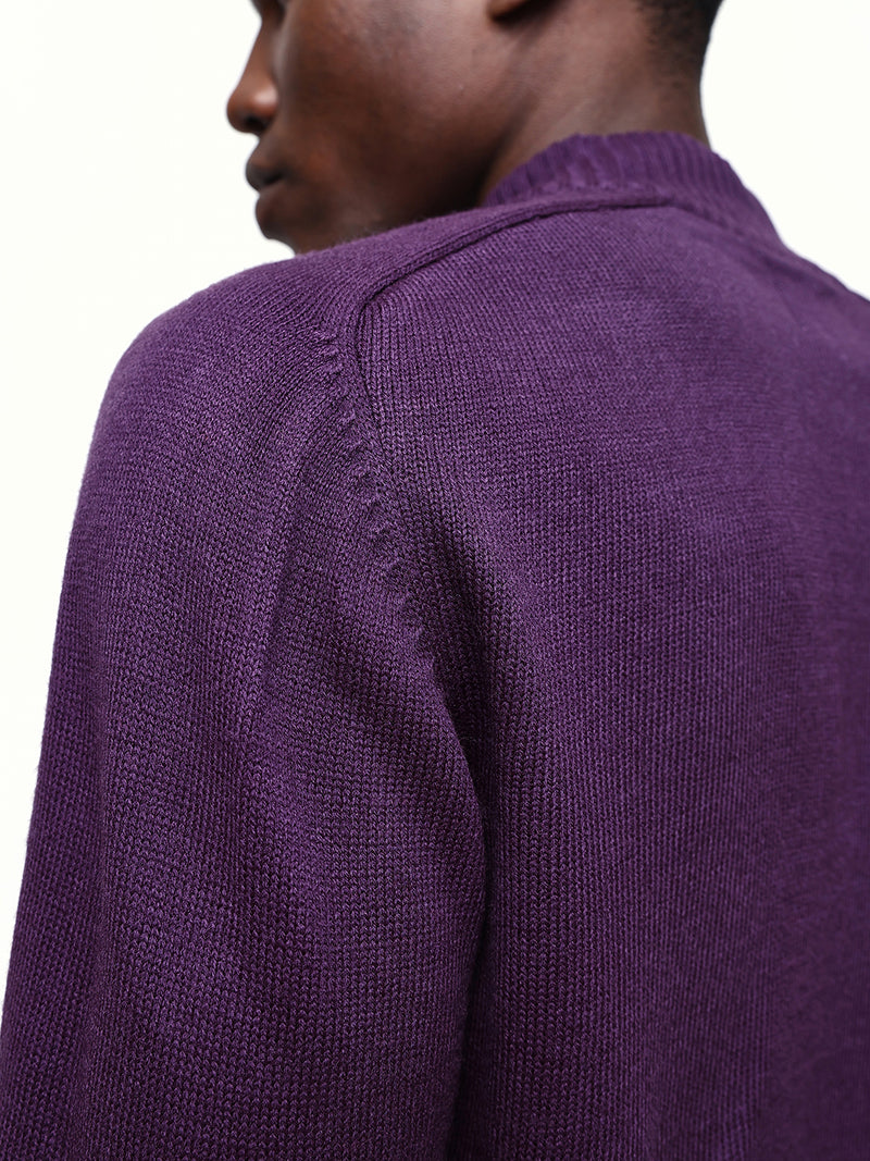 Men's Cable Knit Solid Mock Collar Pullover Sweater