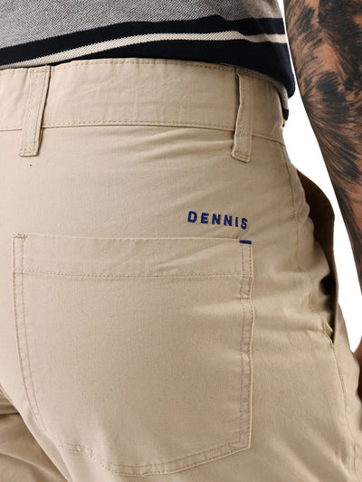 Men's Beige Solid Slim Fit Cargo Trouser