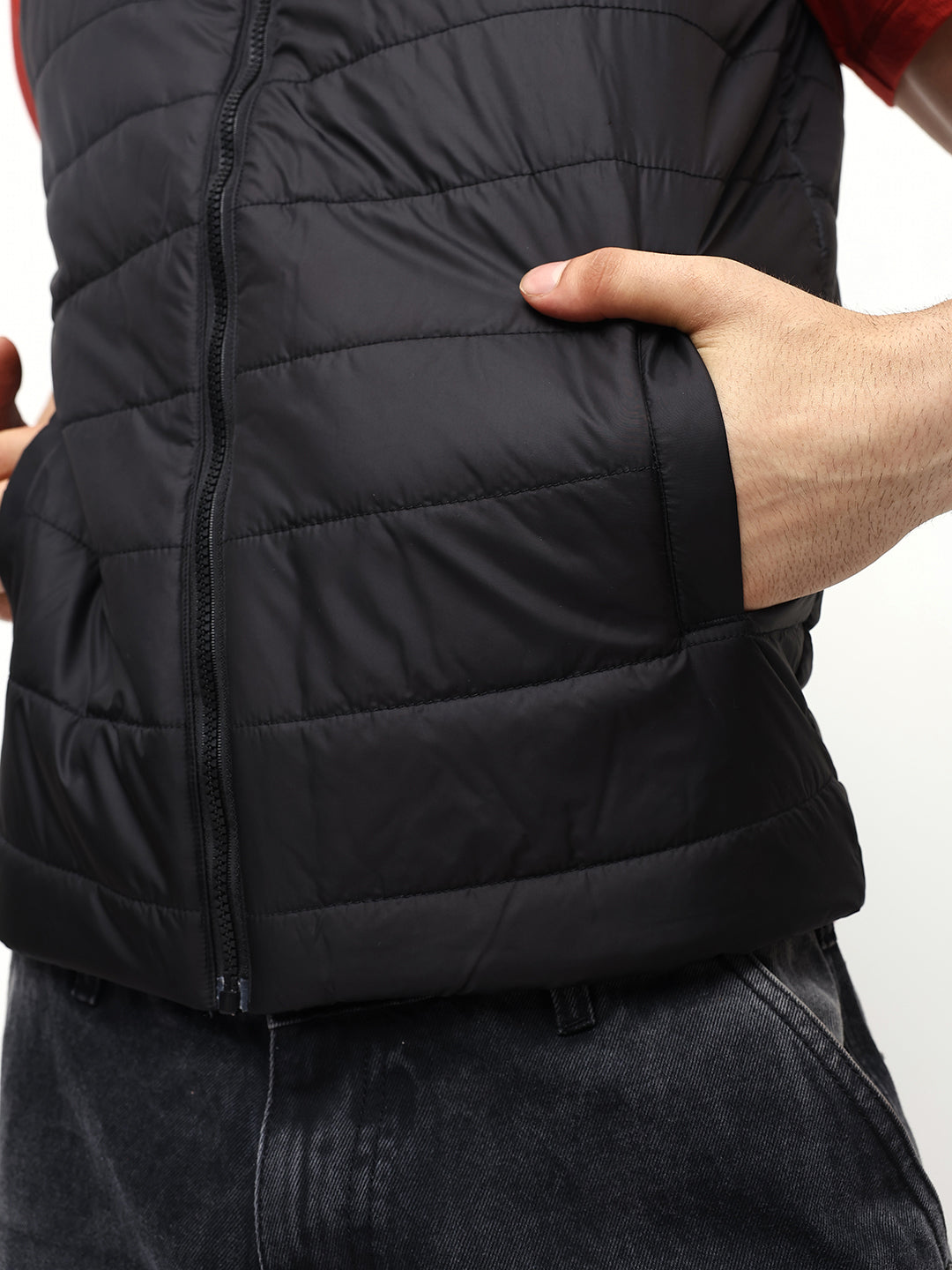 Men's Black Regular Fit Winterwear Jackets