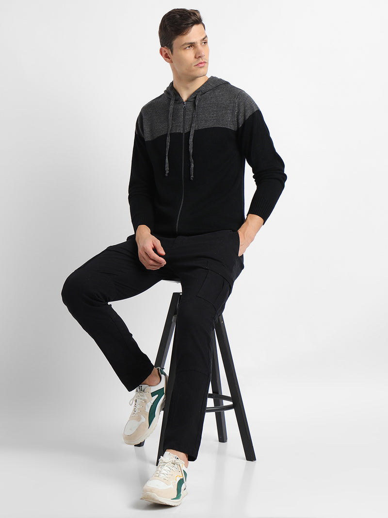 Men's Hoodie Regular Fit Solid Anthra Mel Sweater