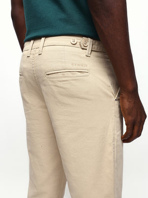 Men's Solid Cotton Straight Fit Chinos