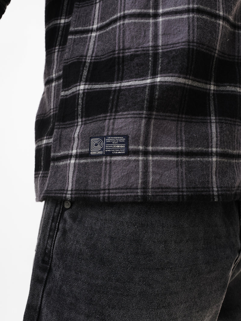 Men's Flannel Checks Spread Collar Relaxed Fit Casual Shirt