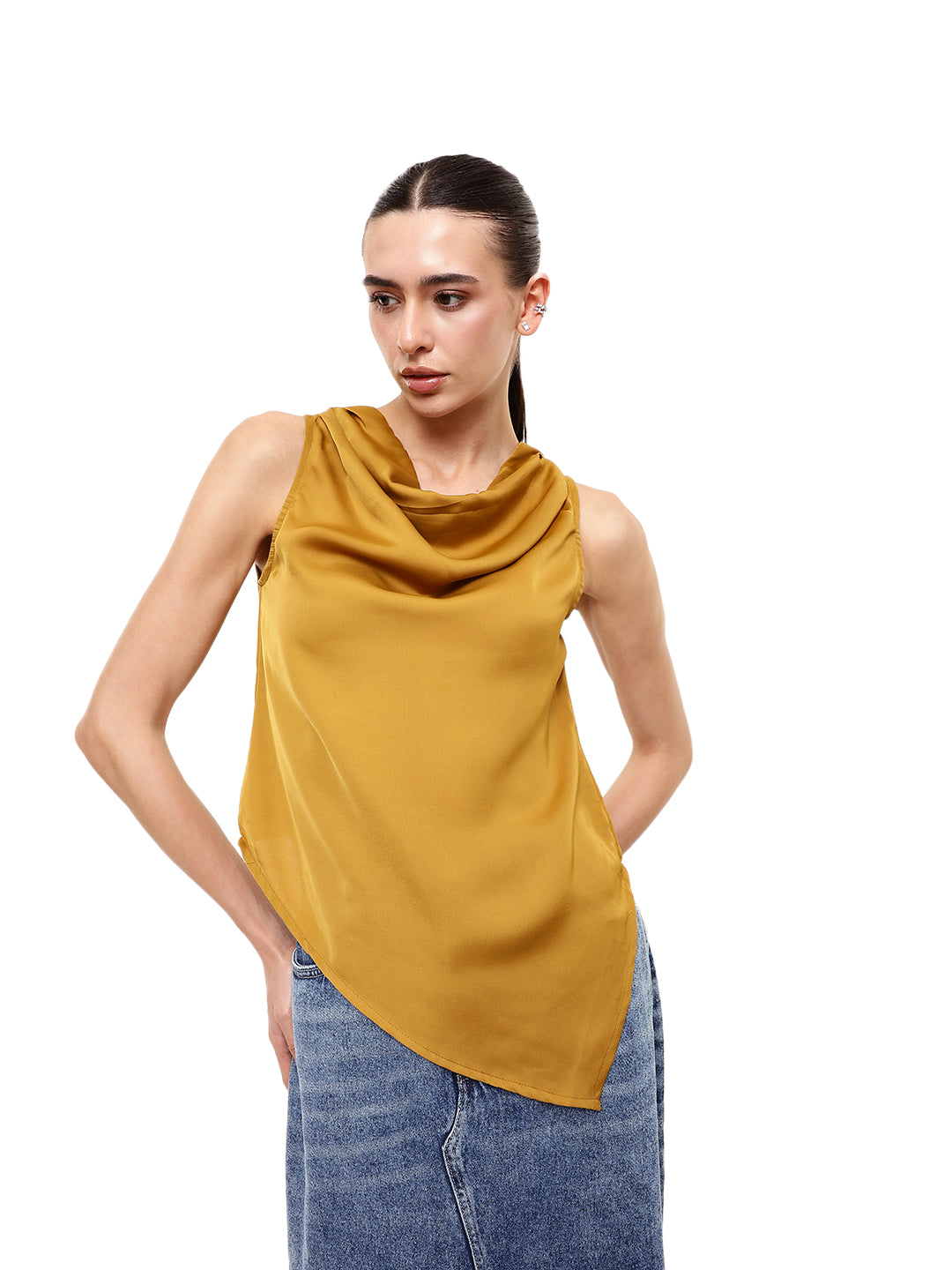 Asymmetric Cowl Neck Top