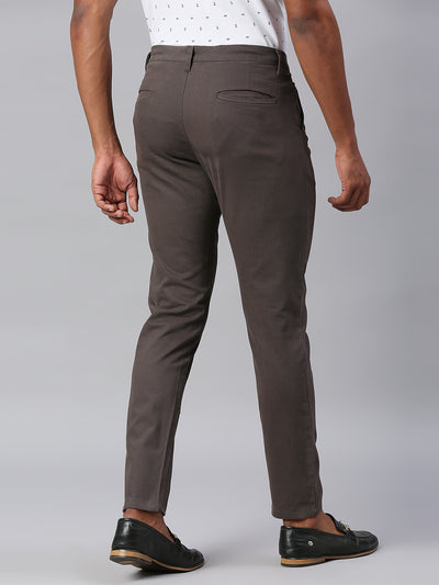 Men's Dark Grey Tapered Fit Cotton Chinos