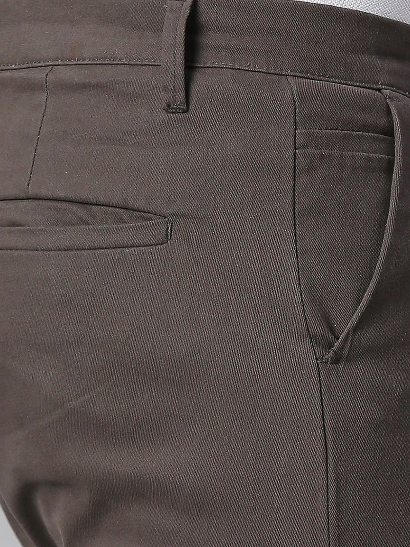 Men's Dark Grey Tapered Fit Cotton Chinos