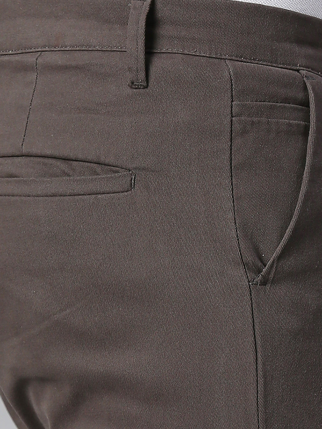 Men's Dark Grey Tapered Fit Cotton Chinos