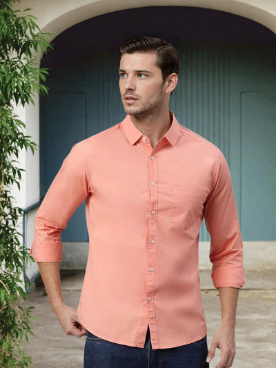 Men's Cotton Solid Slim Fit Casual Shirt