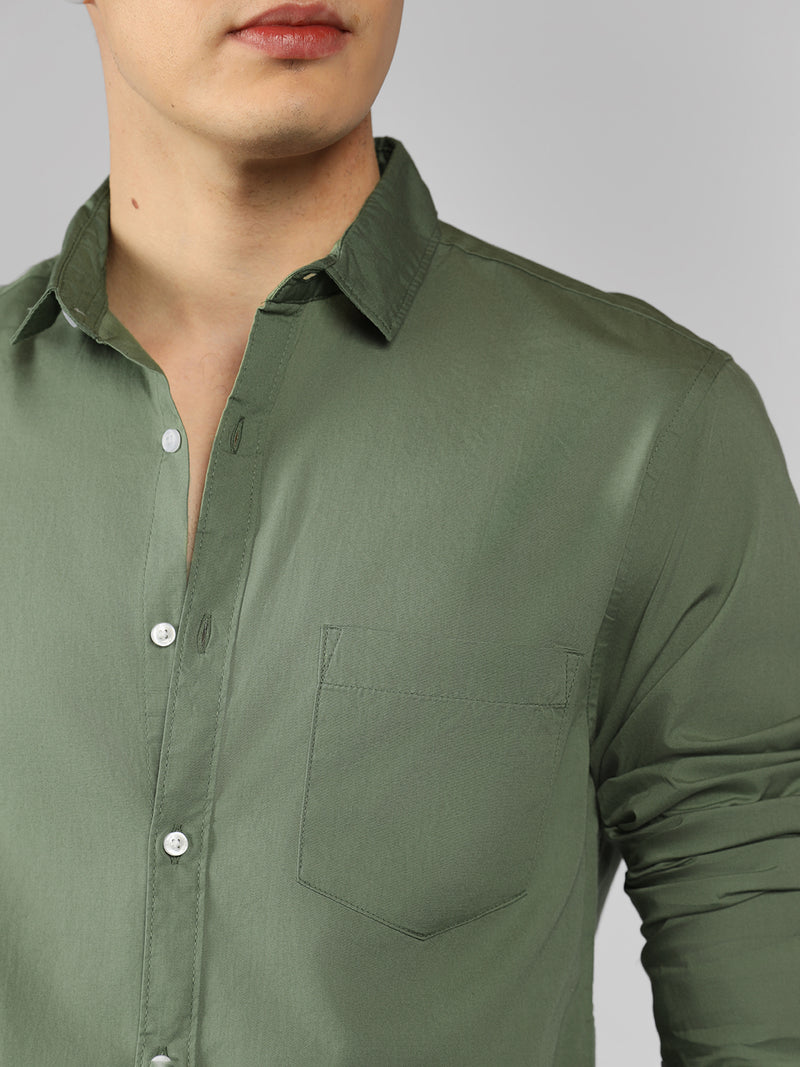 Men's Solid Dusty Green Casual Shirt