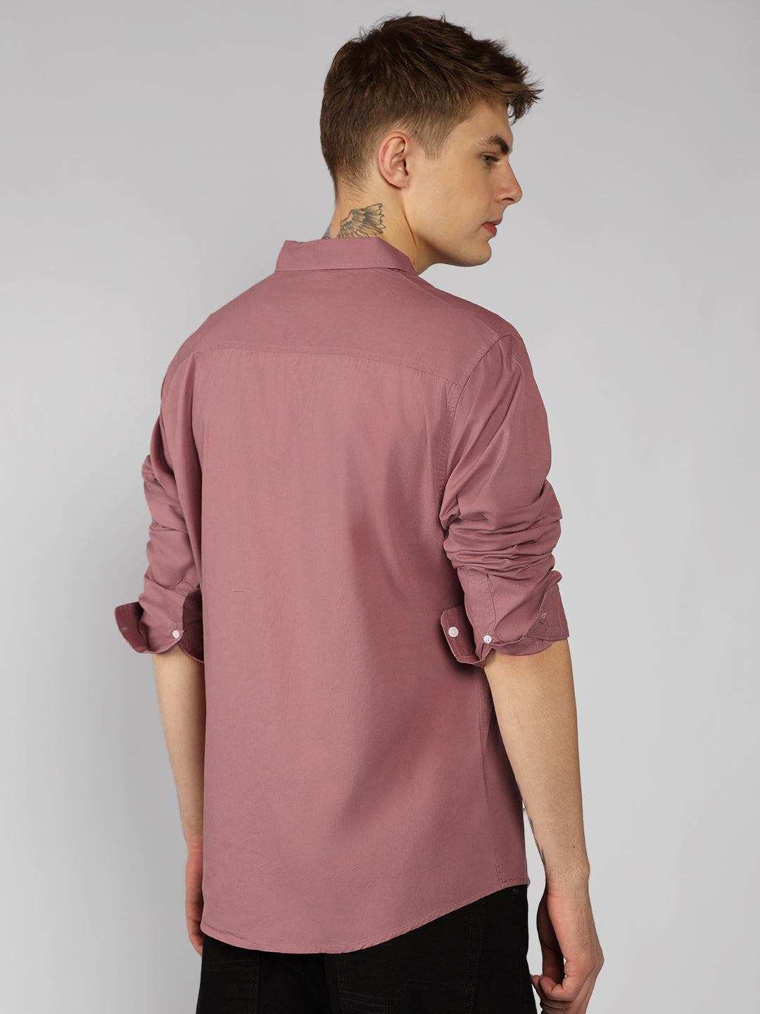 Men's Solid Dusty Pink Casual Shirt DENNIS LINGO Men's Solid Dusty Pink Casual Shirt DENNIS LINGO