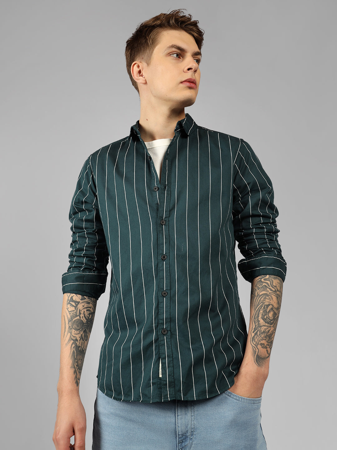 Slim Fit Dennis Lingo Brand Shirts Dennis Lingo Men's Striped