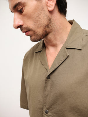 Men Cotton Solid Boxy fit Cuban collar Shirts