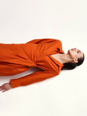 Textured Wrap Shirt Dress