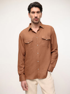 Men Cotton Solid Relaxed fit Spread collar Shirts