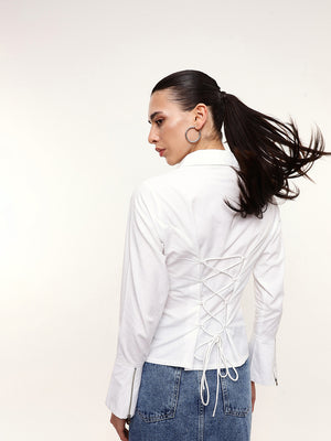 Fitted Back Tie-up Shirt