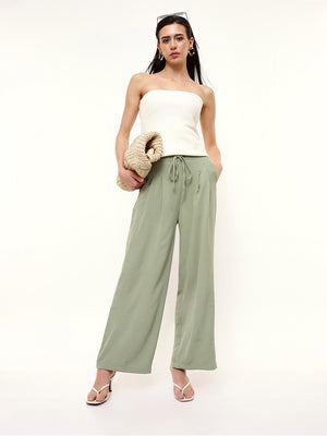 Pleated Wide Leg Trouser