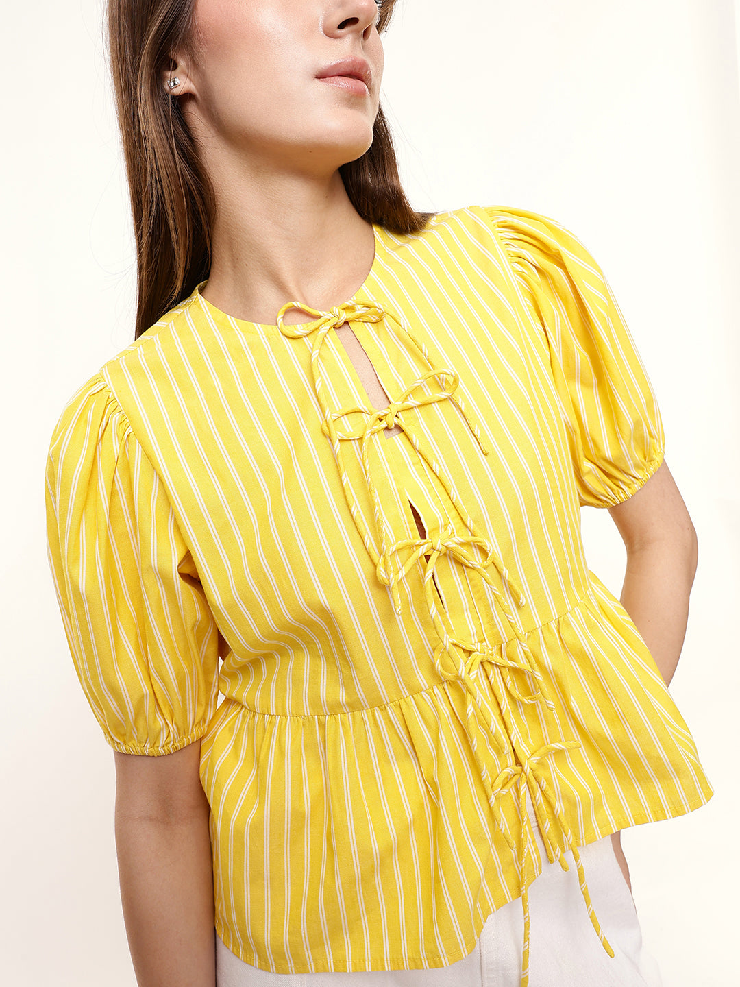 Tie-Up Puff Sleeve Top