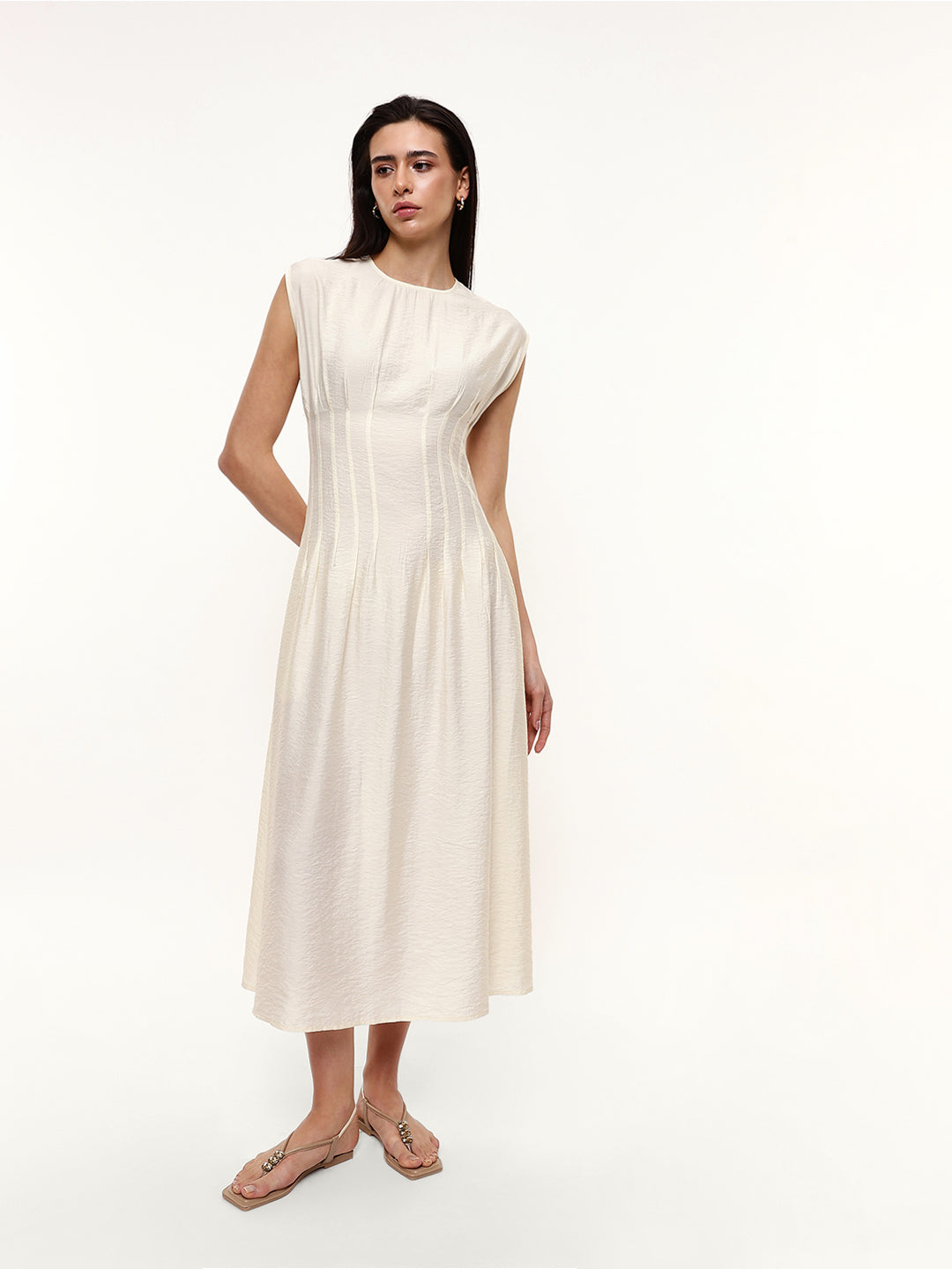 Sleeveless Corset Cinched Dress
